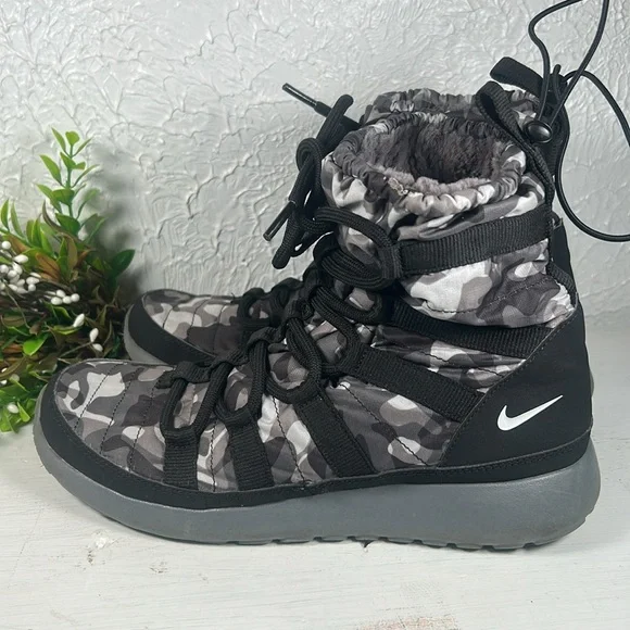 Nike Roshe One Hi Sneakerboots Camouflage Lined Cold Weather Sneakerboot 8 1/2 - Picture 5 of 15